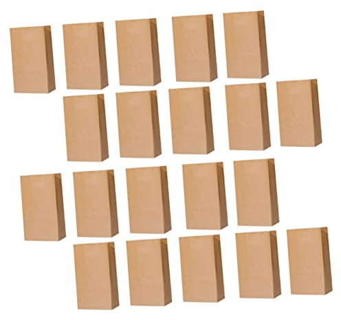 PRETYZOOM 20pièces Sacs Papier Kraft Résistants à Huile Sacs De Rangement Pliables pour Maison Cuisine Et Pâtisserie