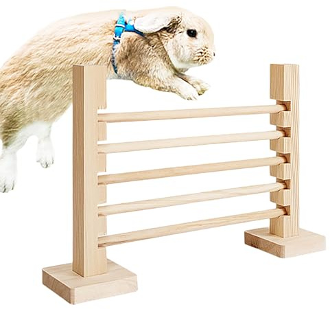 Eventerde Kaninchen Hindernisse Springen Kaninchen Sprungstange Hindernisstangen Naturholz Höhenverstellbares Aktivitätsspielzeug Set Für Spielerisches Training Für Chinchillas Meerschweinchen