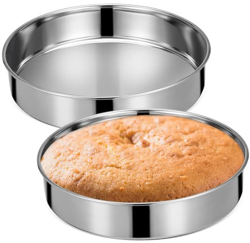 Gatuida Set Di Teglie Rotonde in Acciaio Inox Per La Cottura Di Torte Pasta E Dolci Vapore