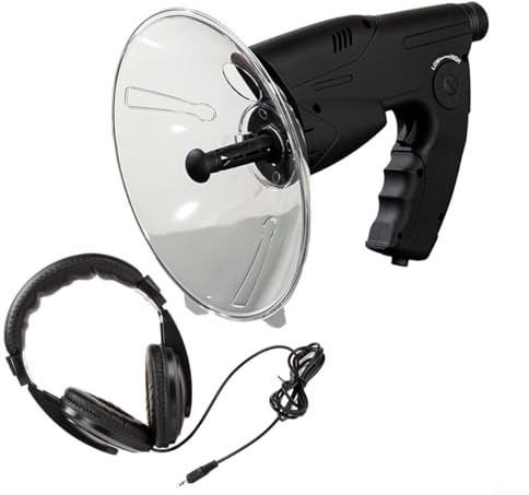 Feegow Microphone parabolique, monoculaire X8 fois longue distance, télescope d'écoute d'oiseaux avec écouteurs pour promener les brousses, observation des oiseaux