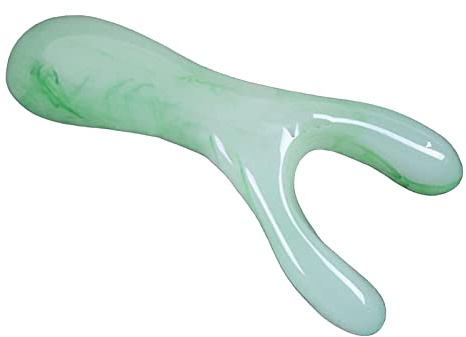 perfeclan Masajeador de resina, regalo en Y, portátil de mano para cara, mano, cuello, ojo, VERDE