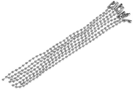 Silver Tone Ball Chain with Connector Clasp 2.4mm X 10cm 20pcs | Metal, Nickel Plated Finish, for Tag Use, Keyring Chain Style, Pack of 20