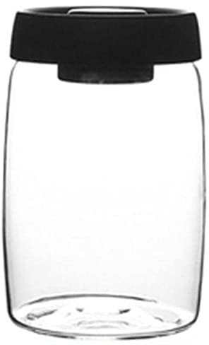 Aboiled Contenedor de almacenamiento de granos de café, lata de vacío de vidrio, recipiente nórdico sellado para alimentos nórdicos, recipiente para aperitivos, té, leche en polvo, contenedor L