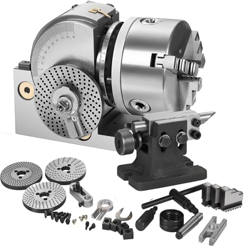 6 Inch Dividing Head Set Precision Dividing Head for Milling Machine Rotary Table for Milling Grinding Drilling Machine