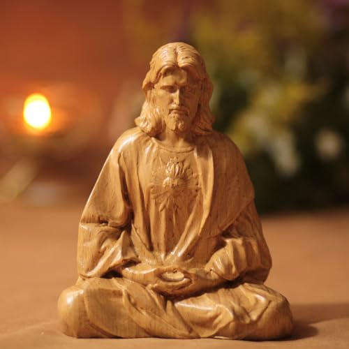 Eoixuqba Jesus Figur, Jesus Christus Statue, Meditation Jesuses Heilige Statuen, 15cm Katholisches Jesusstatue, Kunsthandwerk Aus Kunstharz Für Heimdekoration, Religiöse Kirchendekoration, Geschenke