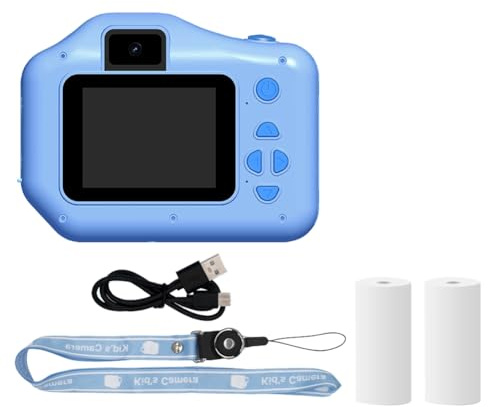 Flaroey Appareil Photo à Impression Instantanée pour Enfants avec Appareil Photo Numérique Selfie 1080P, Cadeau d'anniversaire pour Filles et Garçons, Bleu