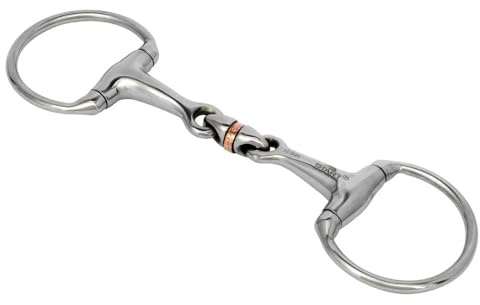 Start Anatomisch Vollgebrochenes Olivgebiss – einfach gebrochen, mit Kupferstück – German Silver, stabiles, pferdefreundliches Zaumzeug (13,5)
