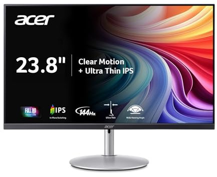 acer SH243Y P1si 23.8 IPS Full HD (1920 x 1080) Zero-Frame Gaming Office Monitor | AMD FreeSync Technology | Up to 144Hz Refresh | 1ms (VRB) | Tilt, Height Adjustment & Swivel | HDMI & VGA Ports