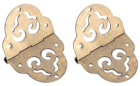 Uonlytech Cerniere per Mobili in Ottone Anticato 2 Pezzi Cerniere per Cassetti e Scatole di Legno 180° Rotazione Silenziosa Ferramenta Resistente per Porte e Mobili Vintage