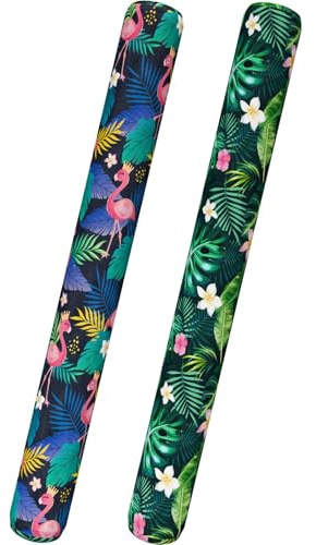 WERNNSAI Aufblasbares Schwimmnudel-Set – 2 Stück Poolnudeln für Erwachsene, Schwimmbad-Schwimmer für Sommer, Urlaub, Meer, Strand, See, Übungsparty, Flamingo & Pflanzen