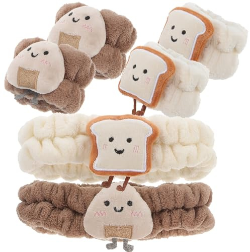 Cabilock Gesichtswasch Armband Make Up Stirnband Weiches Fleece Spa und Haarband für Frauen 6 Stück Praktisches Handgelenkband zum Schminken und Gesichtspflege