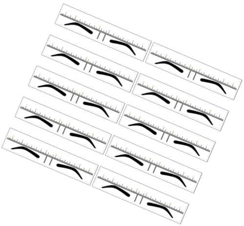 HOMSFOU Plantillas para Cejas 10 Piezas, Regla Transparente de Pvc Desechable, Herramienta de Medición y Mapeo para Tatuar Cejas, Guía de Maquillaje para Mujer, Flexible y Práctica