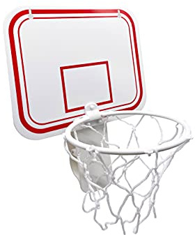 TaktZeit Büro-Basketballkorb-Clip für Mülleimer, Basketballspiel, Kleiner Basketballbrett-Clip für Abfallkorb in Toilette, Schlafzimmer, Badezimmer und Büro (weiß, 16,3 x 20,1 cm)