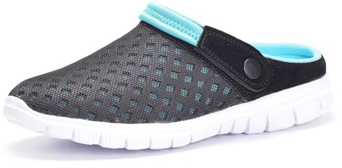 Clogs herr pantoletter Mesh Sabot Summer, tofflor,trädgård, skor med halkfri mjuk sula fritid sandaler, storlek 36–48, - blå - 37 EU