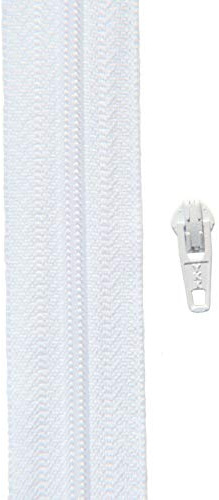 YKK Gp 0,90 €/ m, 10 Meter Reißverschluss weiß Spirale 3 mm + 20 Schieber