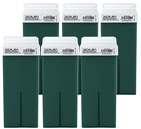 6 x Cera depilatoria Roll On cartuchos de 100ml Azuleno/Roll-on Cera para depilación - Depilion