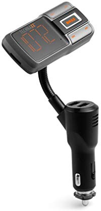 Technaxx Allemagne Transmetteur FM Bluetooth V5.0 Adaptateur de Voiture Kit Mains Libres Charge Rapide 2 Ports USB Transmission de Musique à l'autoradio AUX Bass Booster FMT1350BT.