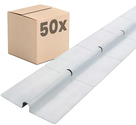 Dalsys 50x Wärmeleitblech Fußbodenheizung für Heizungsrohr 75cm, 14mm | Wärmeleitlamellen aus Stahl verzinkt in Silber, Wandheizung wasserführend, Wärmeverteiler Bodenheizung