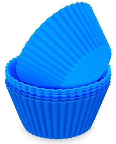 MoNiRo Muffinbackform Silikon (Blau, 5)