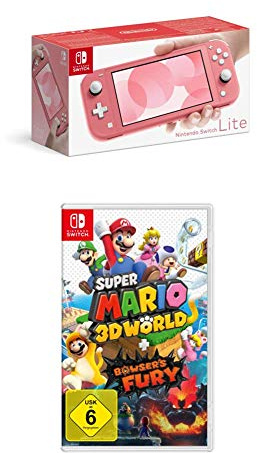 Nintendo Switch Lite, Standard, Koralle + Super Mario 3D World - Bowser's Fury