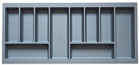 Basalt Grey Non Slip Cutlery Tray for 1000mm Blum Legrabox Drawer | 422mm L x 922mm W | Storage | Organisation