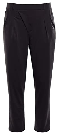 WINSHAPE Damen Super Leichte, Elegante Functional 7/8-baggy Pants Hp302, Street Style Lässige Business-Hose, Schwarz, XL EU