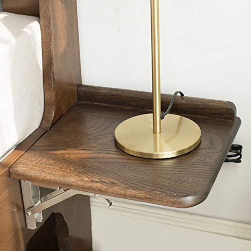 wandklapptisch klapptisch Wand wandtisch klappbar, Schwebender Nachttisch für Schlafzimmer, an der Wand montierte schwebende Regale, Vintage-Klapptisch und Ausstellungsregal, natürliche Holz