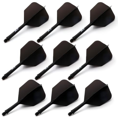 CUESOUL 3 Sets integrierter Dartschaft und Flights, Dartschaftlänge 21 mm/28 mm/33 mm