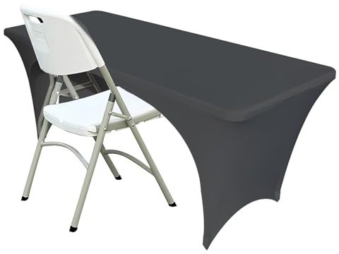 ZeriTlolen Mantel de Spandex, para mesas rectangulares, Apertura Trasera, Masaje elástico, Lavable, no Tejido, Extensible, Mantel para Bodas, Banquetes, Stands y Fiestas, 183 x 76 x 76 cm,
