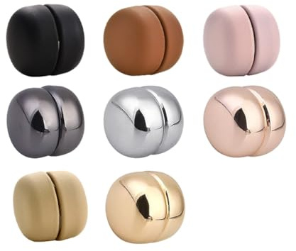 Abiyou 8PCS Runden Hijab Magnetische Pins, Magnetische Hijab Nadeln, Beidseitig Hijab Magnet Stark, Hijab ohne Nadeln, Hijab Brosche Magnetischer, für Hemd, Schal, Hijab, Pullover (8 Farben)