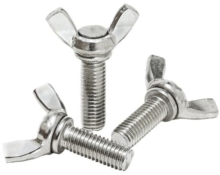 5 Stück Flügelschrauben M10 handfest anziehende Flügelkopf-Rändelschrauben 304 Edelstahl DIN316 (Color : 90mm x5pcs, Size : M10)