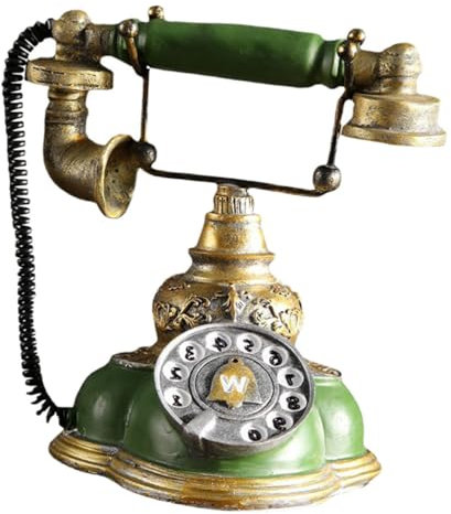 Giocattolo Del Telefono Da Tavolo Retrò Telefono Fisso Da Tavolo Statuetta Del Telefono Rotante Modello Di Di Casa Figurina Telefonica Ruotare Cantinetta Resina Scrivania