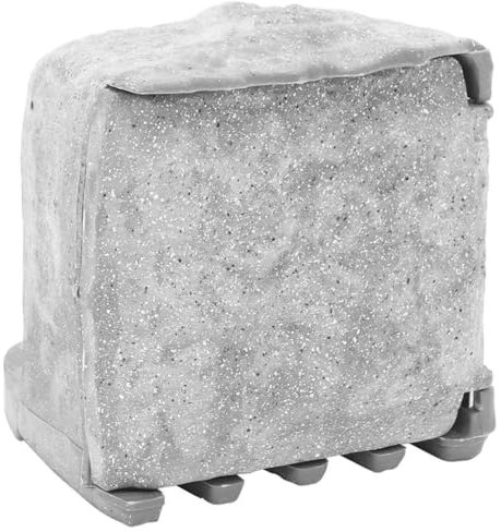 vidaXL Enchufe de Exterior con estaca 4 vías Apariencia Piedra Gris, Toma de Corriente Exterior, Toma de Corriente de jardín, Toma de Corriente de Exteriores