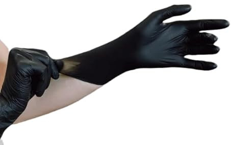 RAP Gloves Black Vinyl Disposable Examination Gloves Latex-Free Powder-Free Examination Gloves for Medical Industrial Protein Free Food Household and Multi Use (XL - Pack of 1000)