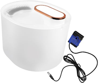 VILLFUL Dispensador de Agua Eléctrico Automático Capacidad de 3l Diseño Único y Sistema Material PP Diseño Único y Sistema Luz y Protección contra Escasez de Agua para Mascotas Perros y Gatos