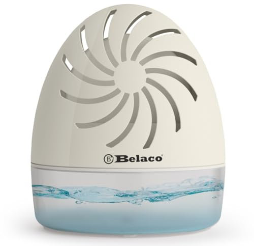 Belaco 360° Dehumidifier, 1 Device incl. 1 Refill, Moisture Absorber for Home, Dehumidifiers for Home, Prevent Mould & Mildew, Refillable Condensation Absorber for Home, Office, Caravan etc