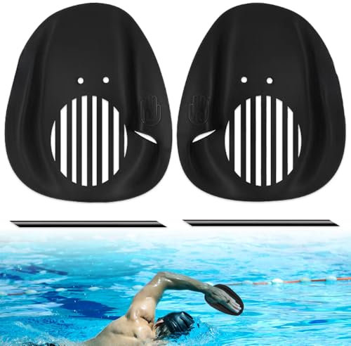 Aoreun Pale Da Mano Da Nuoto, 1 Paio Di Pagaie a Mano Per Nuoto, Swim Paddle, Pagaia Regolabile Per Nuoto, Accessorio da Allenamento Piscina, Aiuto Per l'allenamento Della Forza, Unisex