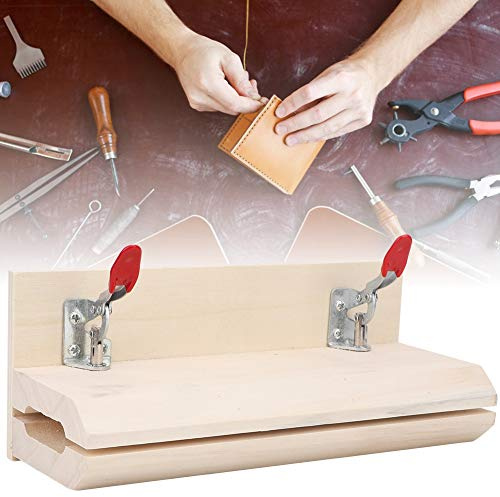 Handcrafted Leather Stitching Tool, Adjustable Wooden Lacing Clamp for DIY Crafters, Long Service Life
