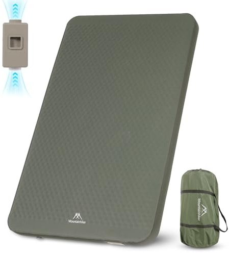 Self-inflating Sleeping Mats for Camping Self Inflating Memory Foam Rock and Roll Bed Topper Easy to Inflate and Deflate Sleepin Mat, 4-Season Sleepin Pad for Outdoor, Home, Car Travel(Double)
