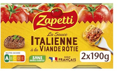 ZAPETTI – Sauce Italienne Authentique, Saveur Tomate et Herbes Méditerranéennes (2x190g) - Lot de 4 - vendu par Lot