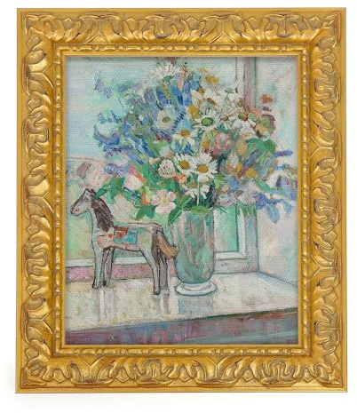 Antique Ornate Canvas Frame for 9x12 Oil paingting,Solid Wood Frame for Canvas Art Prints,Vintage Gold Frames for Home Decor(No Back &Glass)
