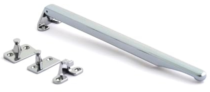Ironmongery Solutions® Craftsman Non Locking Window Stay Bar for Traditional Timber, uPVC & Aluminium Windows (Hardex Chrome)