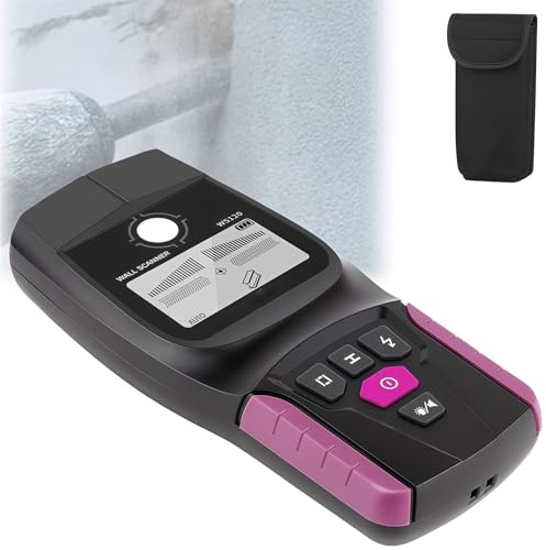 Mixtric Rilevatore Montanti e Cavi Muro, Rilevatore Montanti Metallici, con Display LCD HD e Allarme Acustico, per L'Individuazione Montanti Legno, Metallo, Cavi Elettrici, Travi, Tubi,Viola