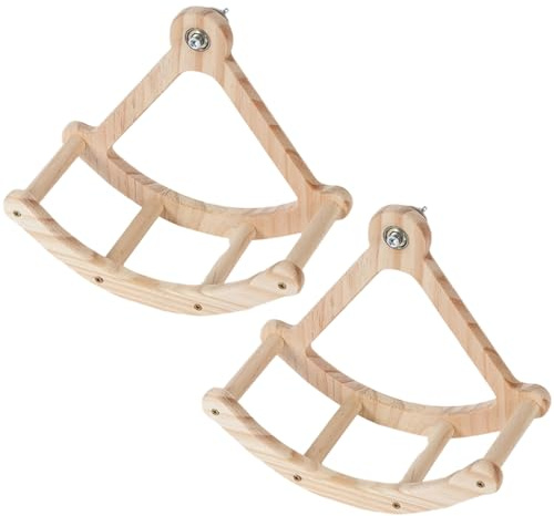 Fluxioxtna Pappagalli in legno naturale Pirati Nave Giocattolo Arrampicata Interattivamente Pertici Masticare per Uccelli Facile Montare Parchi Giochi per Uccelli Durabilità Pappagalli Arrampicata