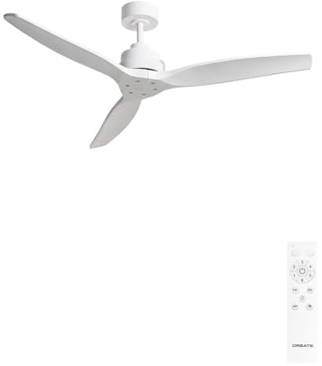 CREATE / WINDSTYLANCE M/Ventilador de techo ABS blanco con mando / 40W, Silencioso, Ø132 cm, 6 velocidades, temporizador, verano-invierno, doble altura, motor DC