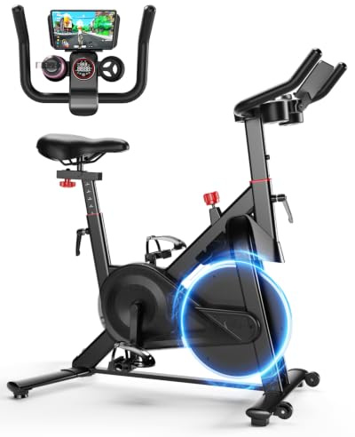 2026 Neu Heimtrainer Fahrrad mit App, Lacuffy Einstellbarer Magnetischer Widerstand Hometrainer Fahrrad, Leise & Bequem Ergometer Heimtrainer, LCD-Display, Bis 136KG mit KI-Coach