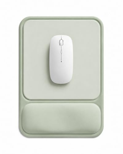 Giecy Alfombrilla raton ergonomica con Reposamuñecas de Gel Hundido, Diseño Antipresión, Base Antideslizante, Comodidad Mejorada para Oficina y Gaming(Verde)
