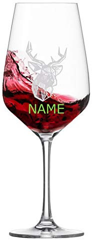 Schott Zwiesel - Copa de vino tinto [botón] – Diseño navideño + nombre personalizado – MeinGlas (motivo 02)
