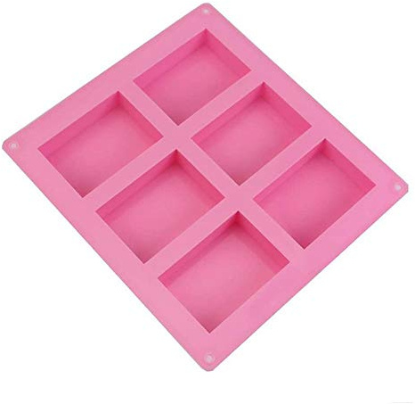 Aeromdale moules en Silicone rectangulaires 6 cavité Mould pour savons Gâteaux Chocolats Couleur aléatoire Plaine de Base Rectangle pour Homemade Savon Cadeau