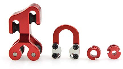 SHARROW Bogenschießen Kabelrutsche Bogen Saitentrenner Aluminium Metall D-Schleife 1/8 3/16 Peep Sight Set Compoundbogen Zubehör (rot)